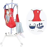 Vista 10 de Eslinga universal de elevación de paciente de cuerpo completo, tela de malla para pacientes y ayudas de baño, capacidad de peso de 500 libras