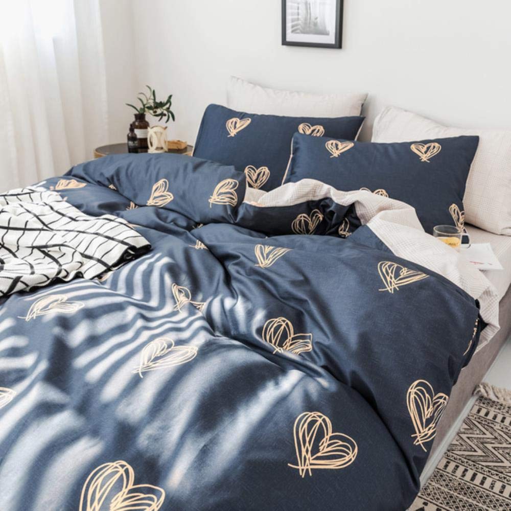 Trapunta di Lino Trapunta Set di Due Pezzi Ragazza Cuore Biancheria da Letto in Tre Pezzi Dormitorio per Studenti in Cotone Singolo Giallo, 1,2,0 m Letto 220 x 240 cm