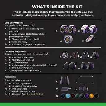 ByoWave Proteus Controller Kit Modular Gaming Controller with 15+ Interchangeable Parts, Custom Remapping & LED Lighting Works with PC, Steam Deck & Xbox Series X|S Lithos Collection Limited Edition