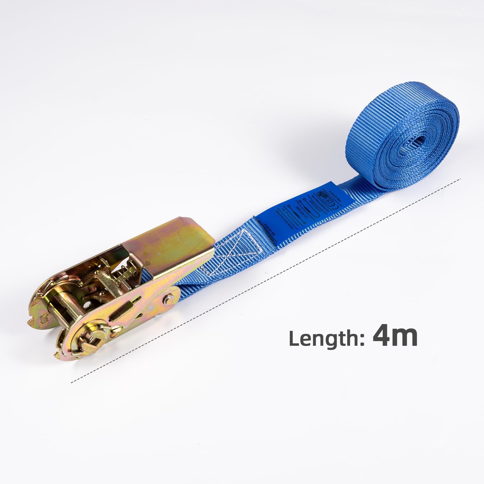 Carehabi Cinghia di fissaggi 4M,Set da 2 Pezzi,Lunghezza Fino a 800 kg,Cinghie di serraggio Per il trasporto di materiali,motocicli,biciclette,rimozioni,pacchi bagagli,camping(Blu)