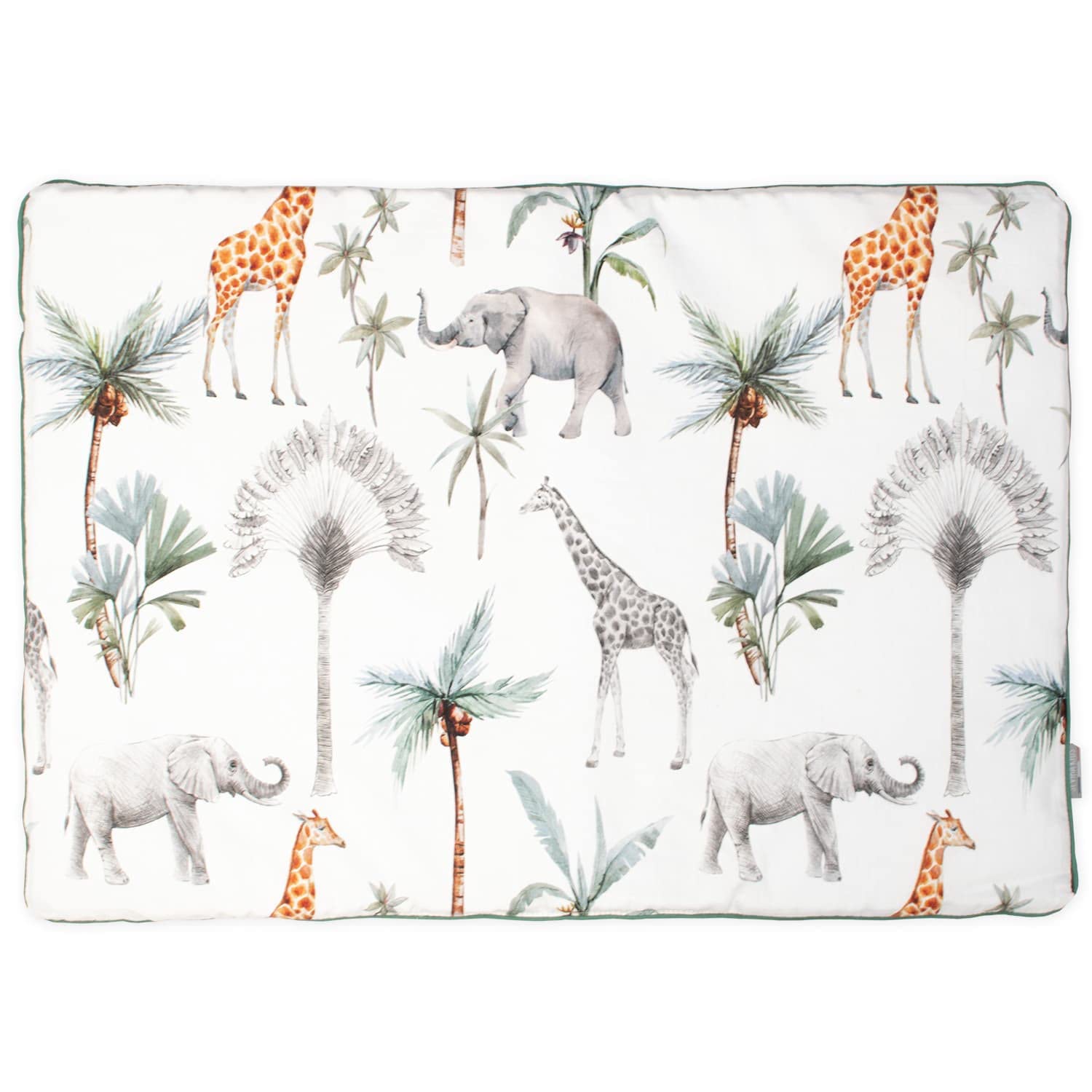 Sevira Kids - Almohada plana reversible de algodón, Safari