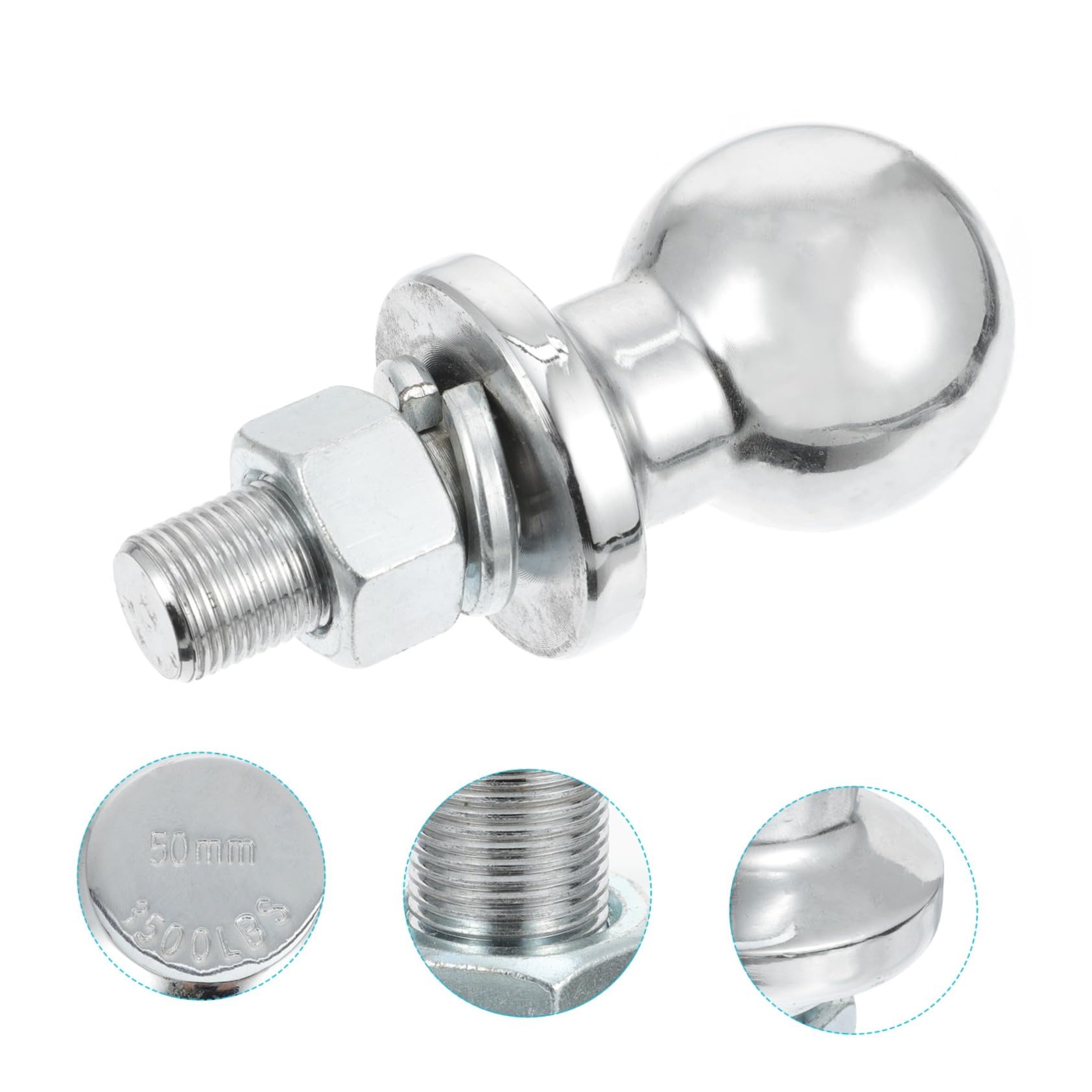 GALPADA Pallone Accessorio Protezione dalla Ruggine e dalla Pioggia Rivestito in Cromo M19 50mm per Gancio di Traino per Rimorchi e Auto per Vacanze Estive e Soccorso Stradale