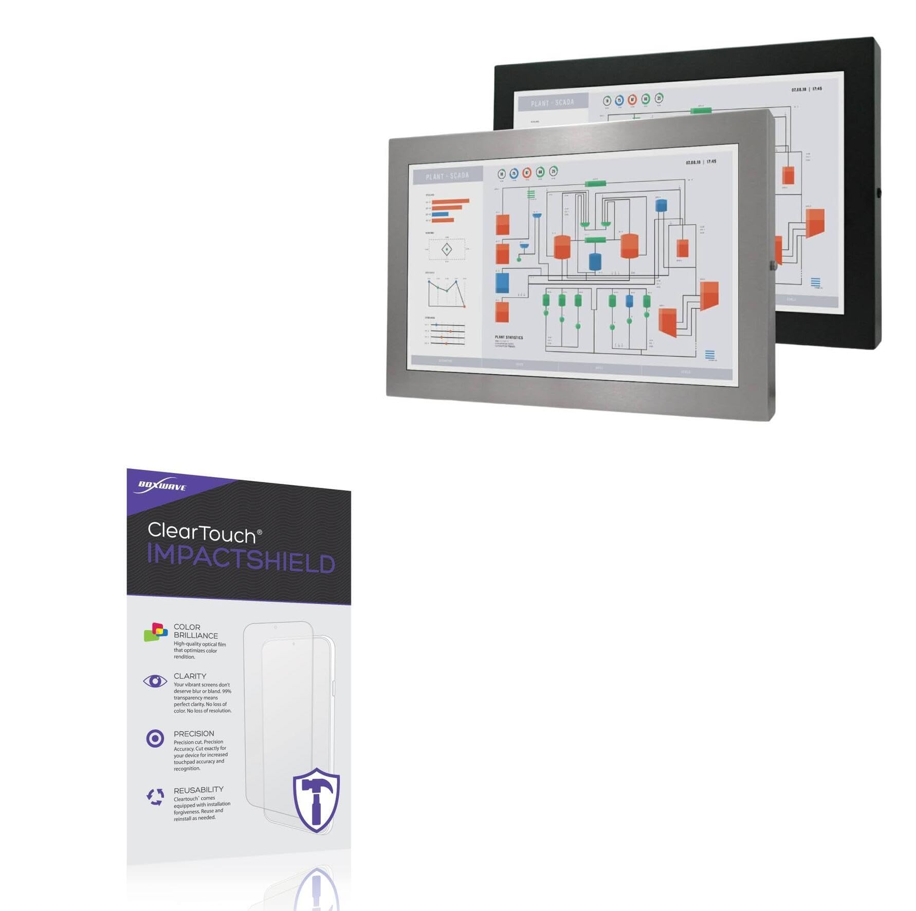 BoxWave Screen Protector Compatible With Hope Industrial Systems UM22 - ClearTouch ImpactShield (2-Pack), Impenetrable Screen Protector Flexible Film