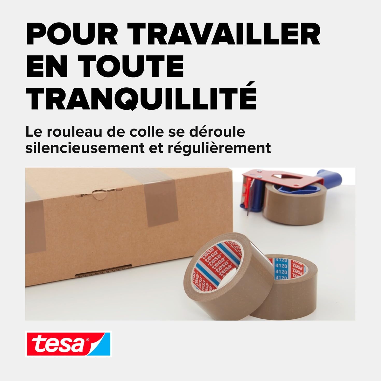 tesapack Ultra Strong - Lot de Rubans Adhésifs avec Dérouleur en PVC Extra Fort - Marron - 66 m x 50 mm