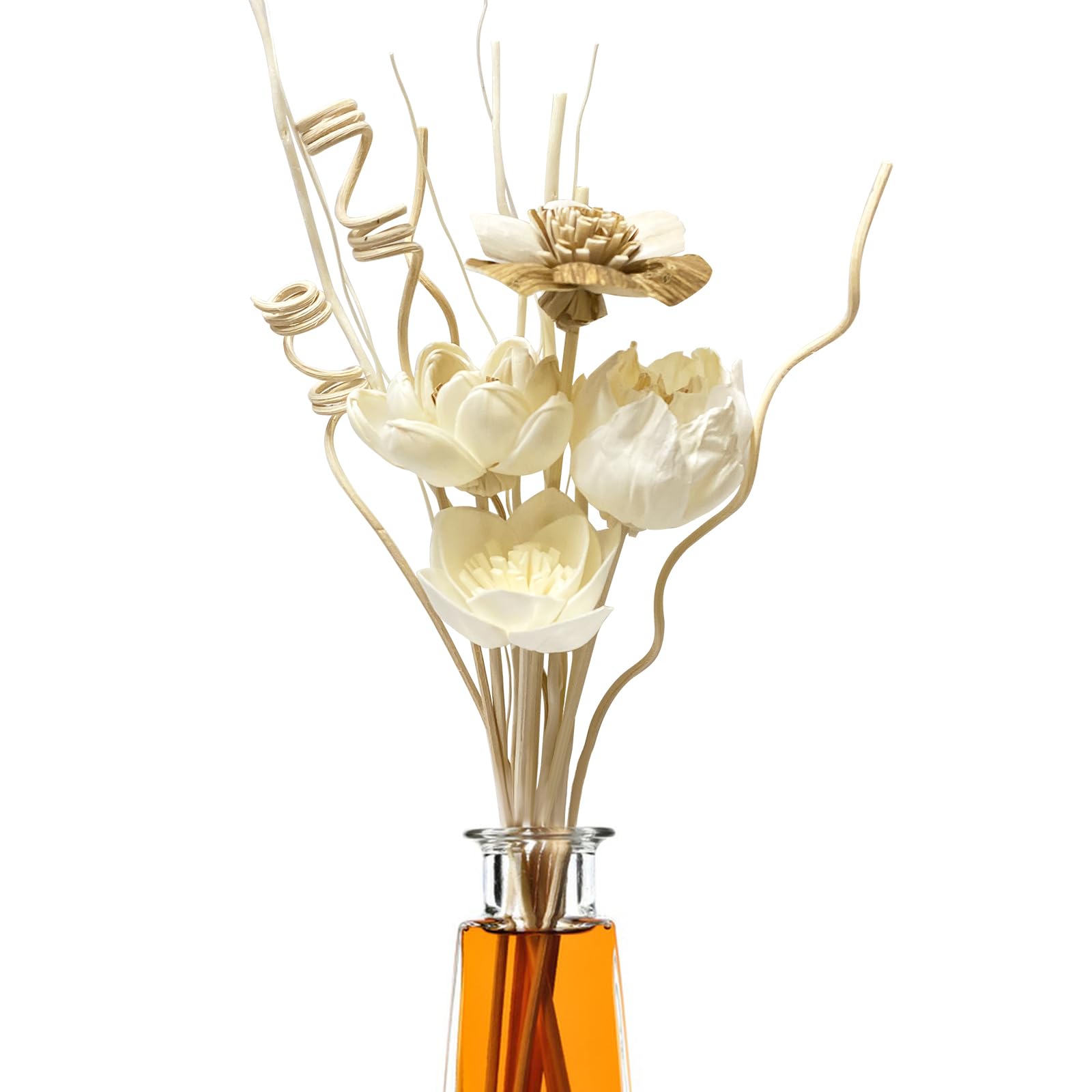 Reed Diffuser Flower Reed Diffuser Set with 12 Sticks White Flower Reed Diffuser for Home Bathroom Office Decor