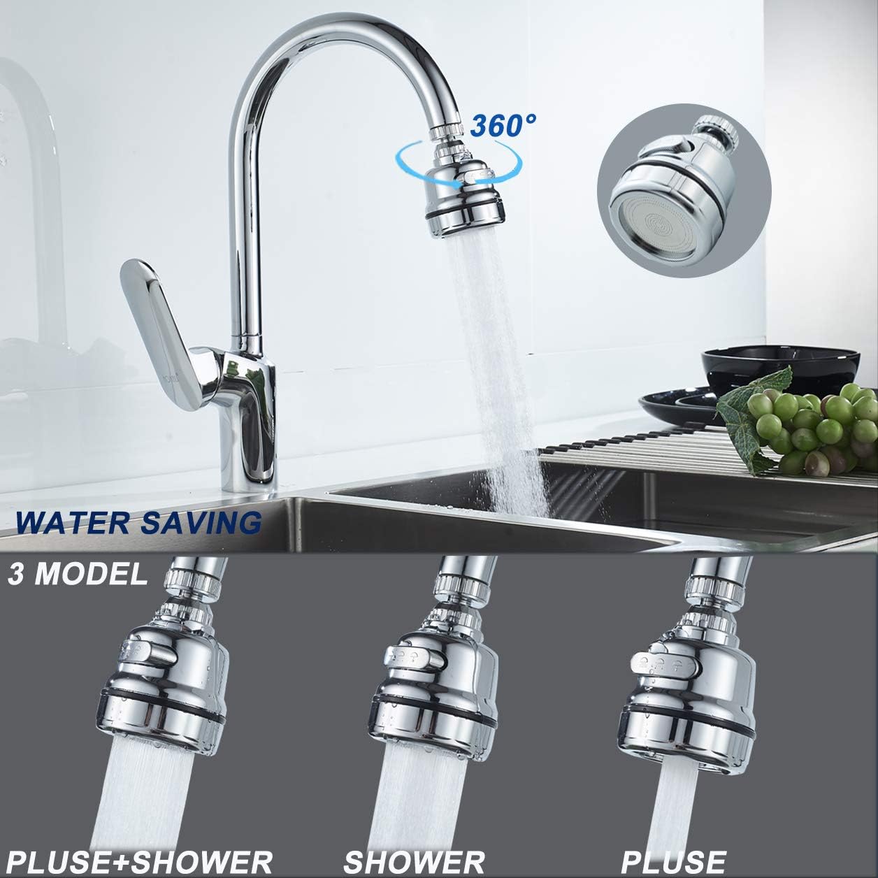 Buy Whk Faucet Filter Tap Water Filter Faucet Moveable Kitchen Tap Head 360 Rotatable Faucet Sprayer 2 In 1 Faucet Water Filter For Kitchen Sink With Anti Splash Faucet Filter Reduce Chlorine 1