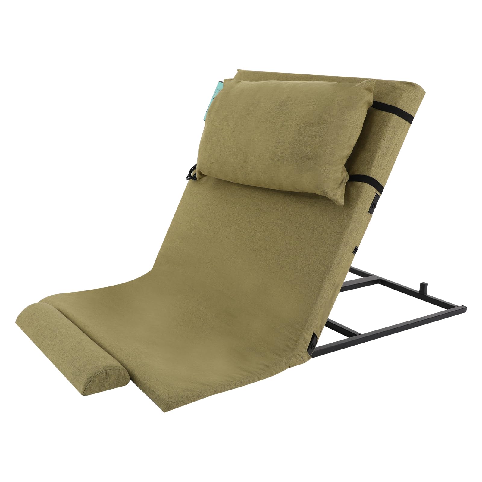 Respaldo eléctrico elevable con mando a distancia, ajustable de 2 a 80°, 300 kg de capacidad de carga, cama elevable con almohada, verde