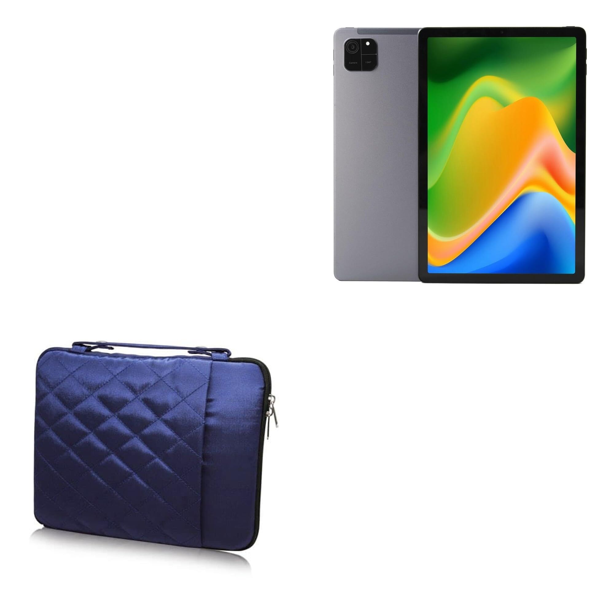 BoxWave Case Compatible with AGM PAD T1 (11 in) - Quilted Carrying Bag, Soft Synthetic Leather Cover w/Diamond Design - Navy