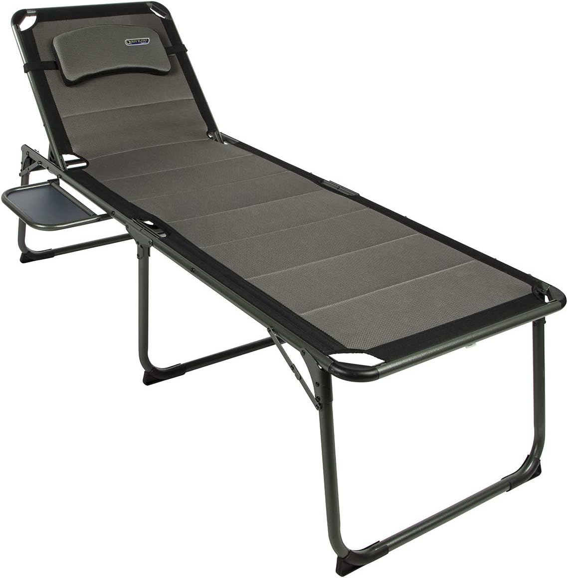 Quest Ragley Elite Sun Lounger with Side Table - Silver/Black