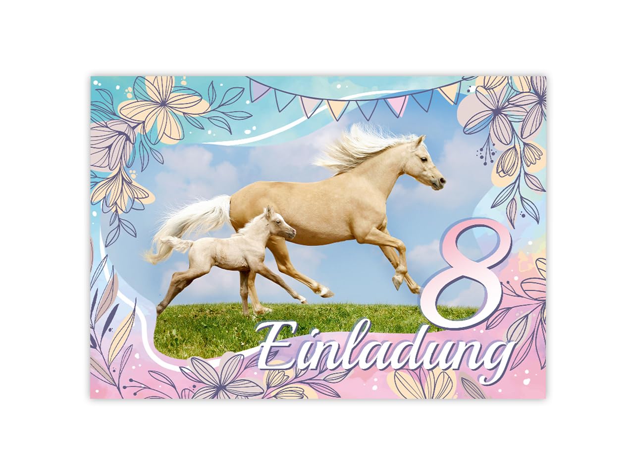 Junapack 12 Biglietti Di Invito Con 12 Buste Per 8° Compleanno