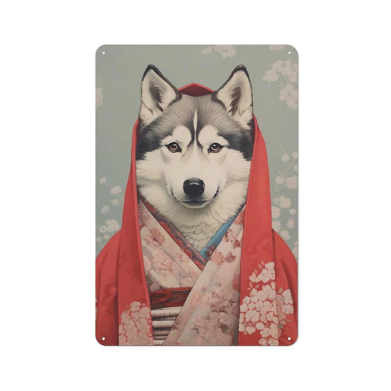 Junmoney Style-8 For Studio Or Craft Room, Husky Geisha Retro-Style Tin Sign 30X20cm, For Metal Sign Collectors, For Garage And Workshop Walls