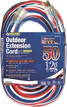 Voltec 3-Conductor 300V SJTW SUPER-FLEX Extension Cord 50 ft 05-00158-US