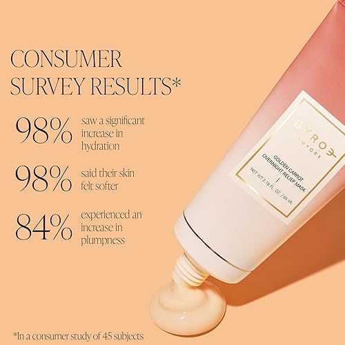 Miniatura 5 de BYROE Golden Carrot Relief Mask | Mascarilla facial durante la noche con colágeno vegano | Hidrata intensamente, ilumina y calma la piel reactiva |