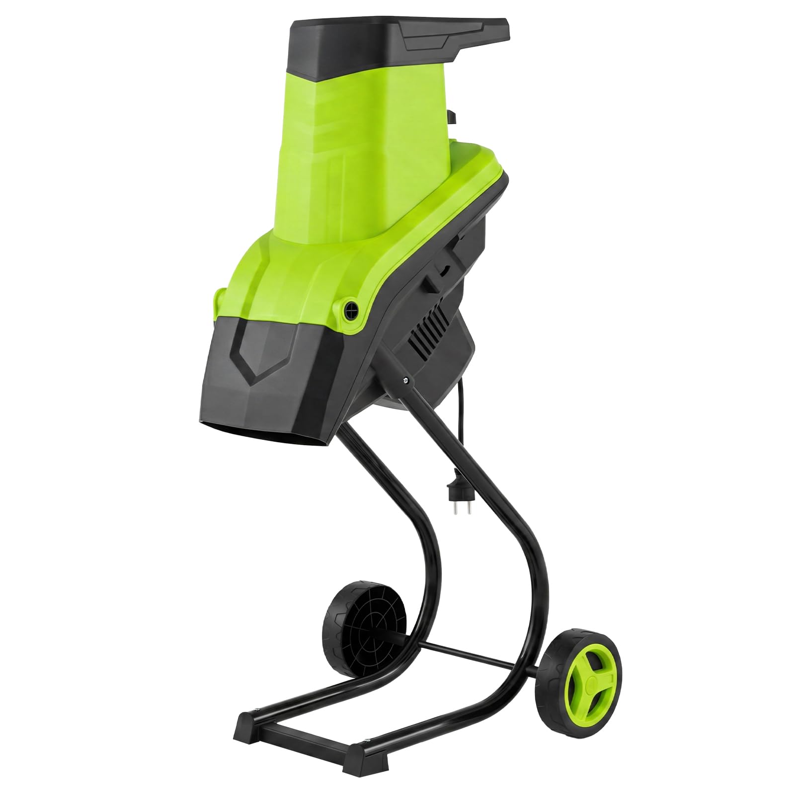 HOMASIS Biotrituratore Elettrico 2500 W, Cippatrice con Ruote | Trituratore per Legno, Rami e Arbusti 45mm, con Sacco 50L, Lame Antiruggine, Pala Spingirami e Manico, per Giardino e Cortile