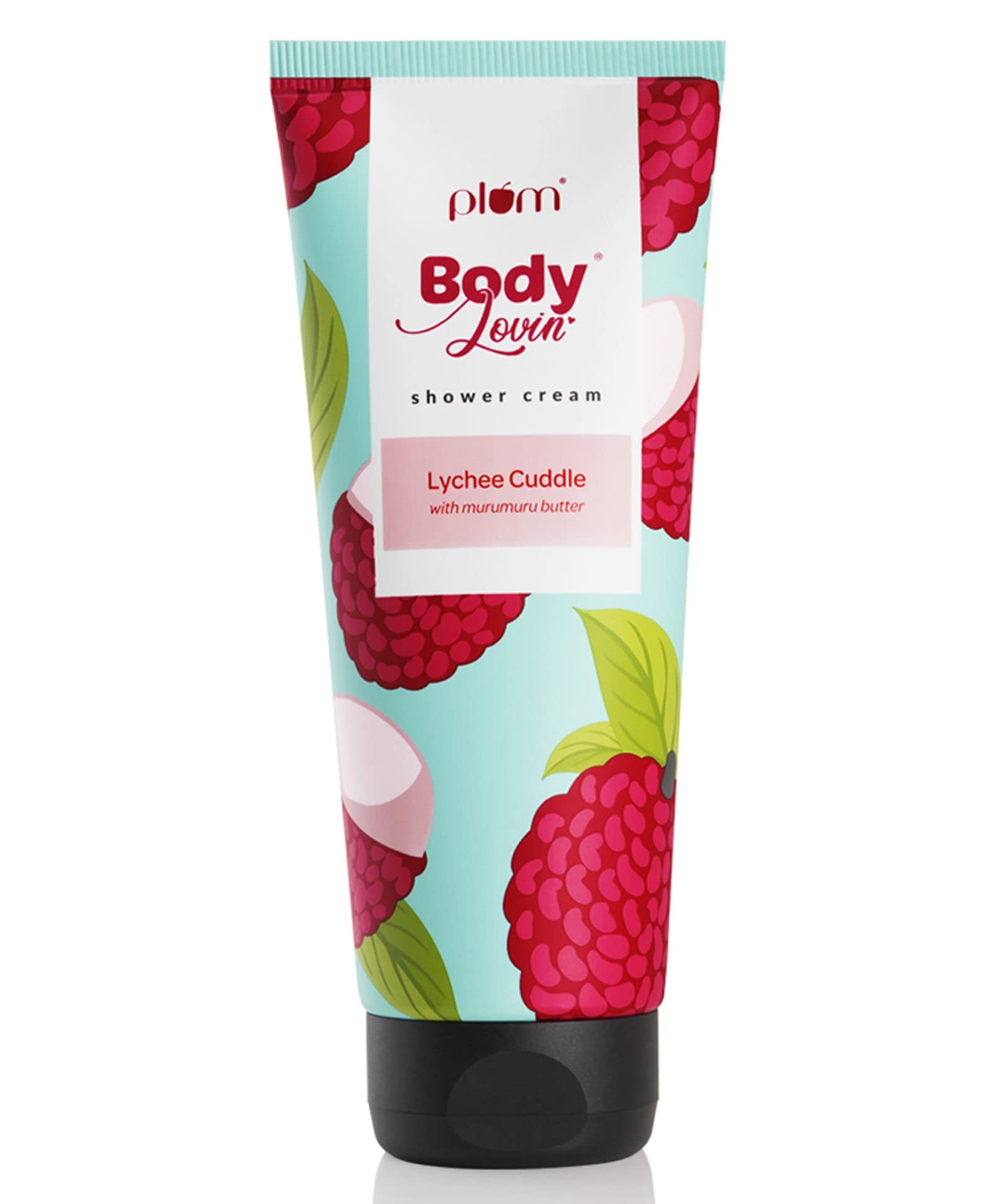 Plum Lychee Exfoliating Body Wash, With Murumuru Butter & Brazil Nut Oil, Sulfate Free, Paraben Free & Soap Free, Shower Cream, 100% Vegan, Cleansing & Nourishing Dry Skin for Women & Men 7.05 Fl Oz