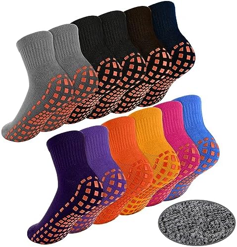 jeuhut Women Non Slip Pilate Grip Socks Yoga Barre Socks with Grips Hospital Socks Slipper Socks for Home Workout& Leisure