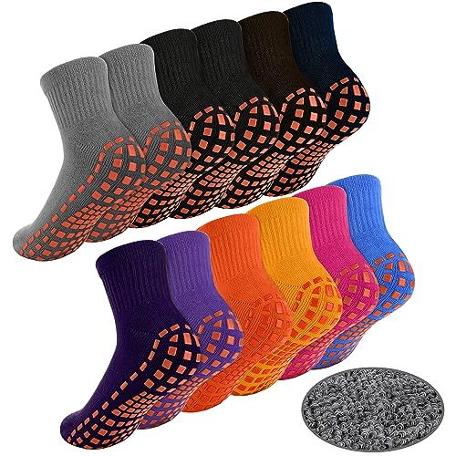 Jeuhut Women Non Slip Pilate Grip Socks Yoga Barre Socks With Grips Hospital Socks Slipper Socks For Home Workout& Leisure #TOP16