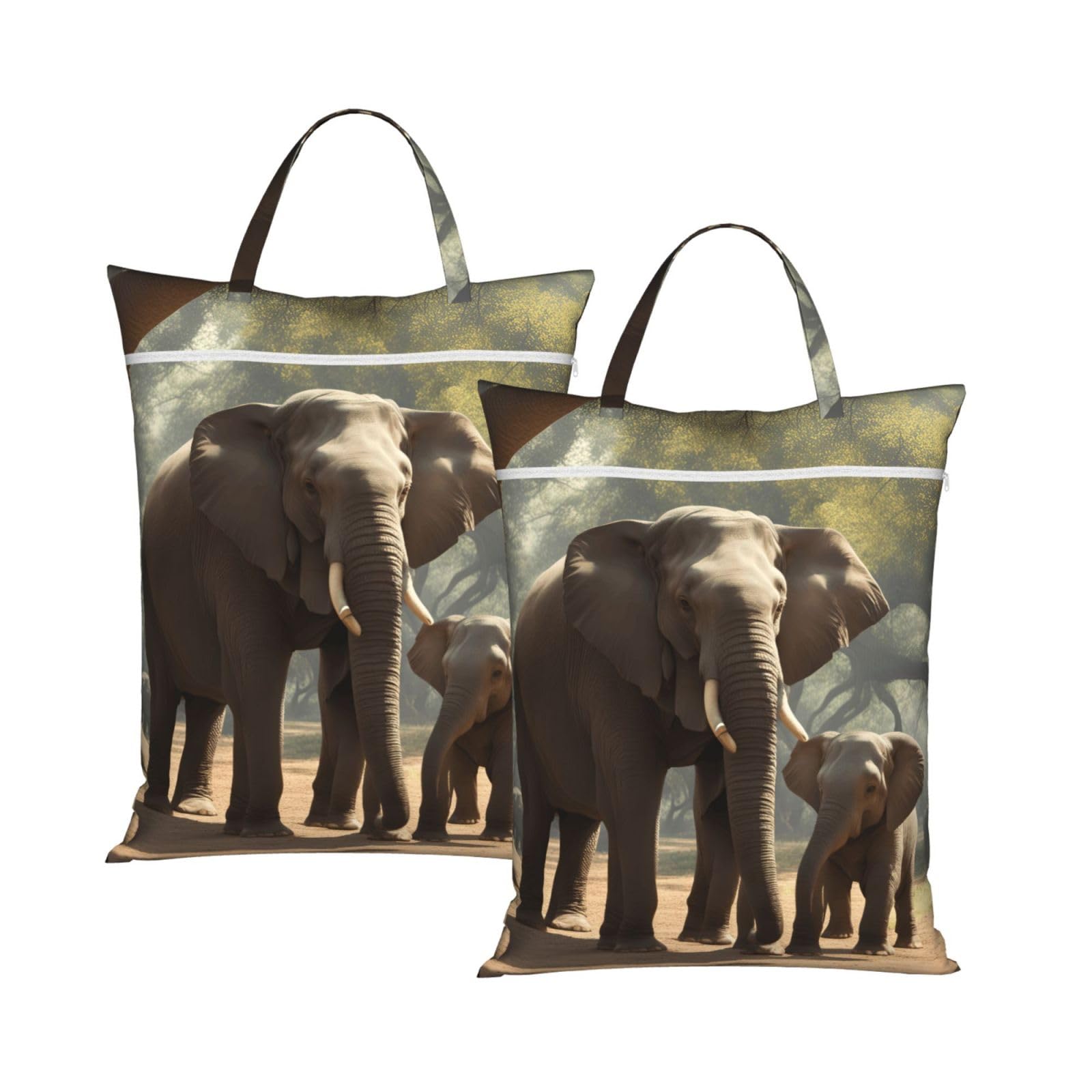 Elephant Print Travel Laundry Bag Foldable Lightweight Camping Beach Dorm Weekend Getaways