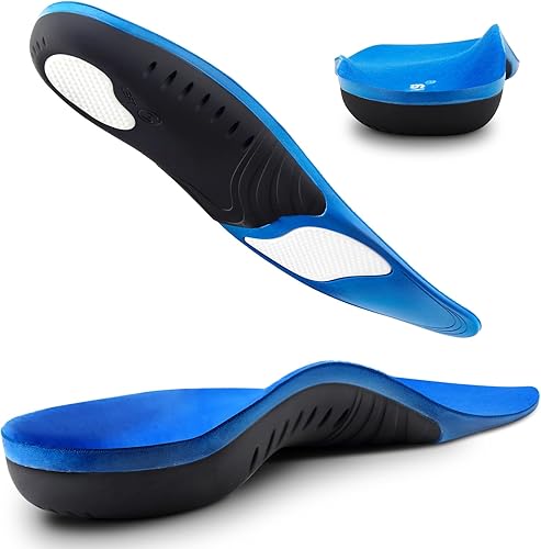 Plantillas para fascitis plantar, soporte de arco alto, plantillas de zapatos para hombres y mujeres, plantillas ortopédicas de gel para correr para