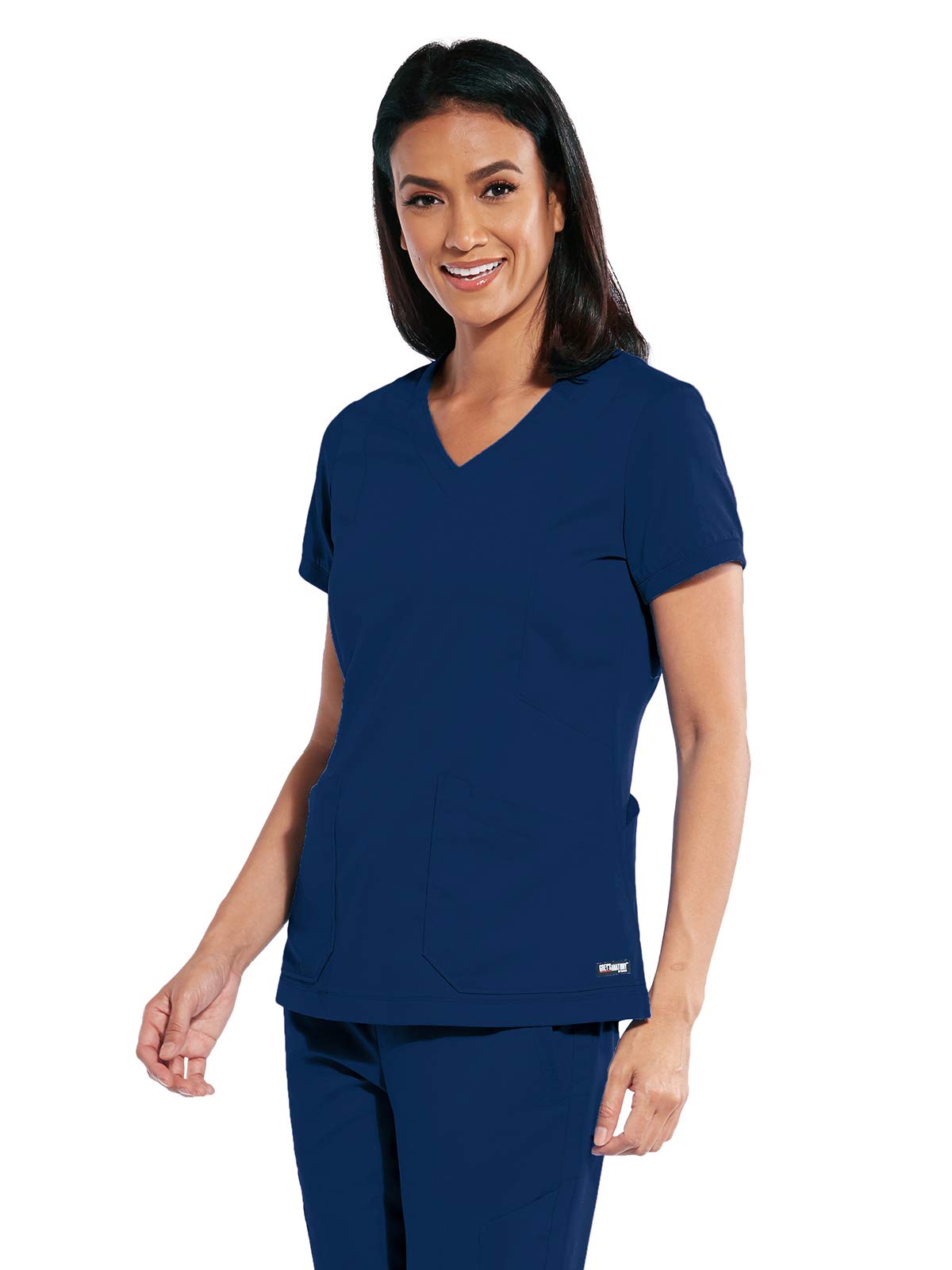 BARCOGrey's Anatomy Scrubs - Kira Scrub Top for Women, V-Neck, Love Printed Zip Pocket Super-Soft Women's Scrub Top