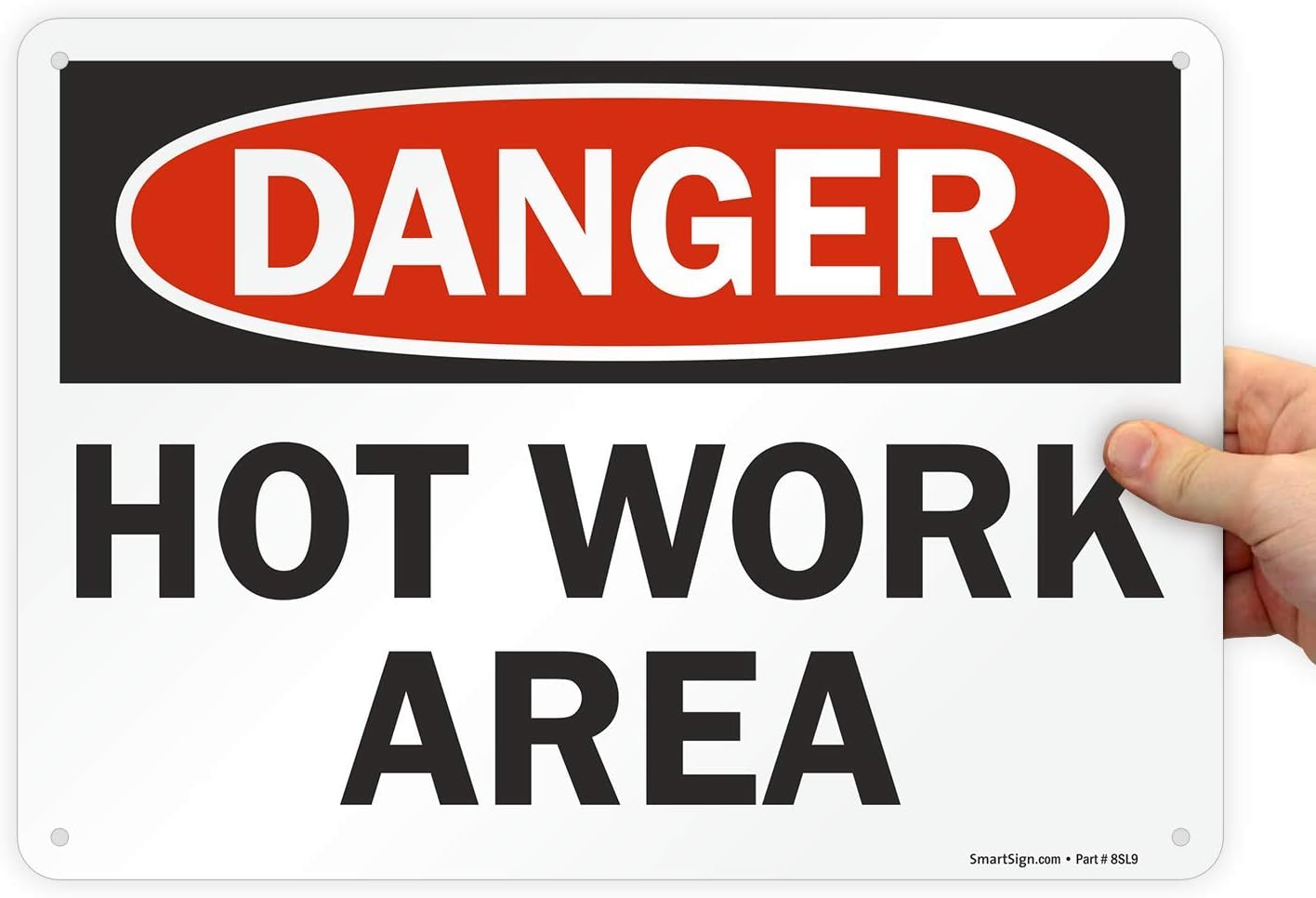 SmartSign-S-9896-PL-14 "Danger - Hot Work Area" Sign | 10" x 14" Plastic