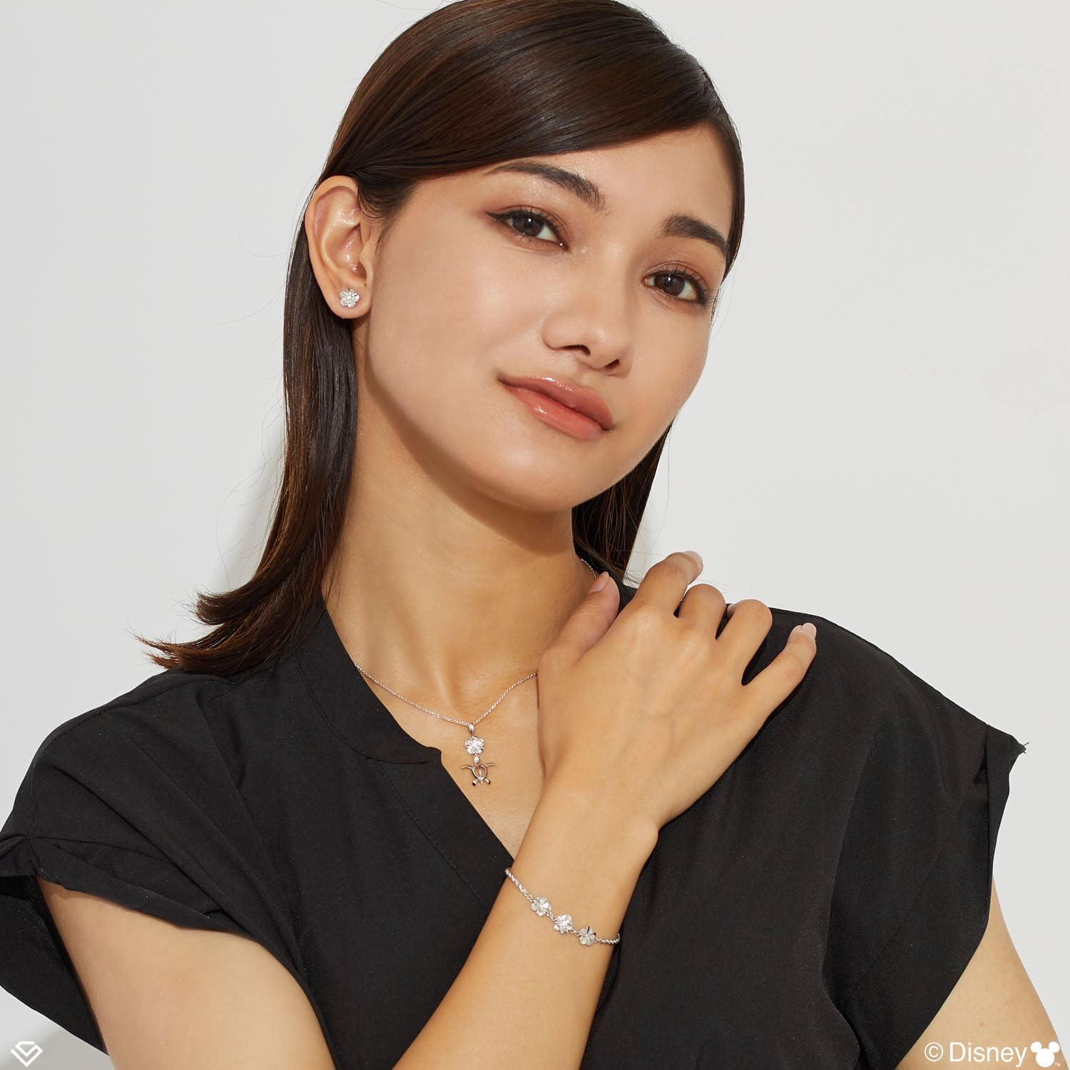 【LARA Christie(ララクリスティー)のストアを表示】最終セール！[ララクリスティー] ハワイアンジュエリー ディズニーコレクション シルバー925 「ミッキー」 プルメリア 3P ブレスレット l