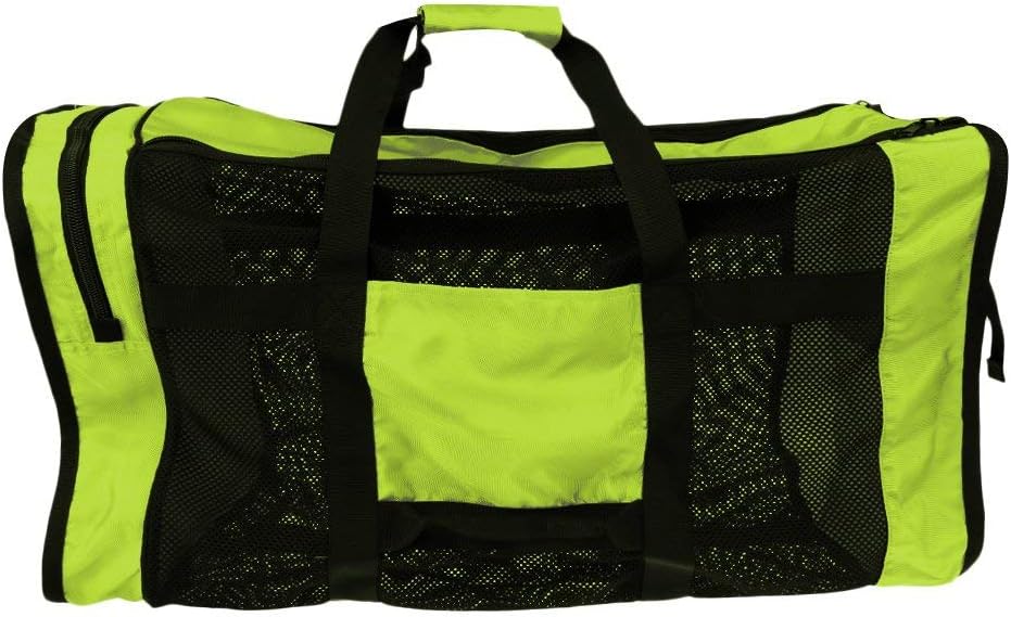Heavy Duty Foldable Mesh Dive Bag Duffel Bag Storage Pouch for Diving Scuba Snorkeling Gear Green