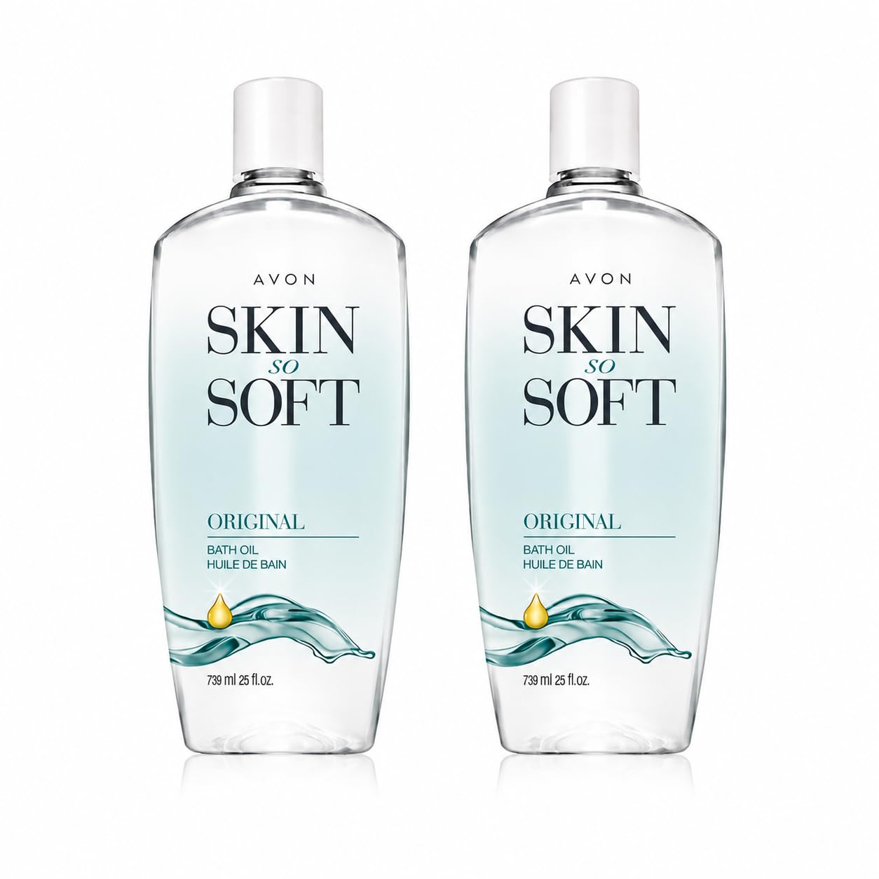 AVON Skin So Soft Bonus-Size Original Bath Oil for Women - Jojoba Moisturizing Body & Shower Oil for Dry Skin Care, Bath Additive for 48-Hour Intense Hydration