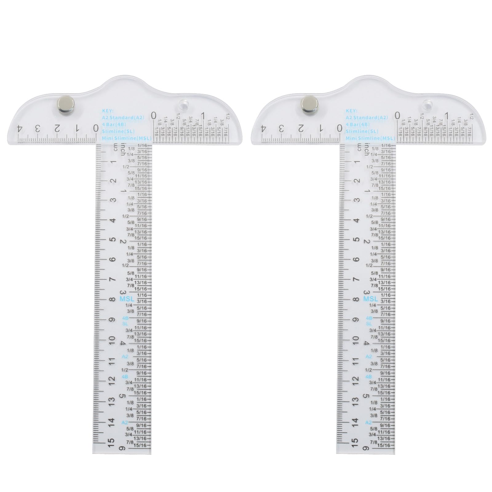 Confezione da 2 righelli quadrati in plastica da 15,2 cm, strumenti da disegno trasparenti, righello a T per layout generale e disegno tecnico