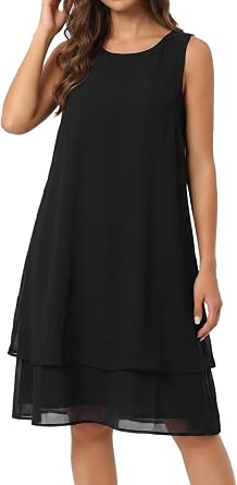 Seta T Womens Chiffon Dress Sleeveless Floral Print Layered Flowy Sundress