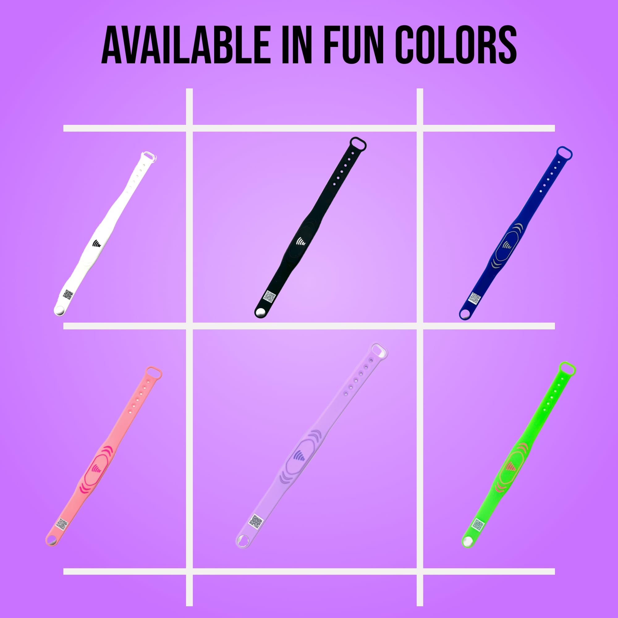 Correa inteligente ajustable para identificación de seguridad infantil: NFC y código QR, pulsera impermeable, perfil digital gratuito, cuztomizable, no necesita suscripciones. Viajes,