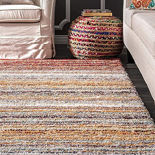 Image of Shaggy Rug for Bedroom Living Room 3X5 FEET Fluffy Plush Area Carpet with Non Slip Backing, Modern Cozy Floor Rug for Home Decor and Comfort (Multicolor b)