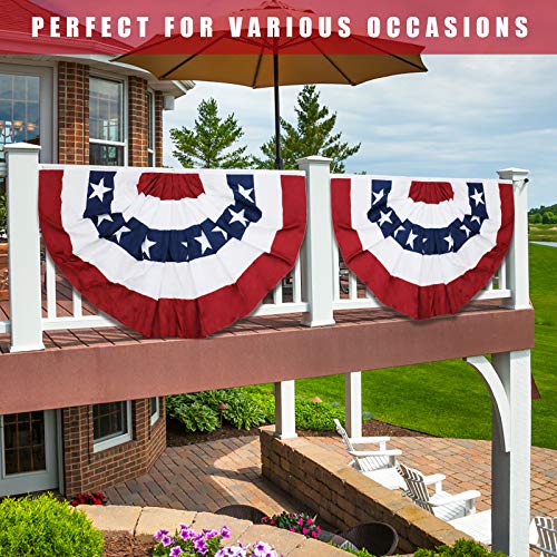 American Pleated Fan Flag,3 X6 Ft Patriotic Bunting,American Us Large Size Half Fan Banner,American Flag Banner For Memorial Day The 4Th Of July And Labour Day Indoor/Outdoor Decoration (2 Pack) #TOP6