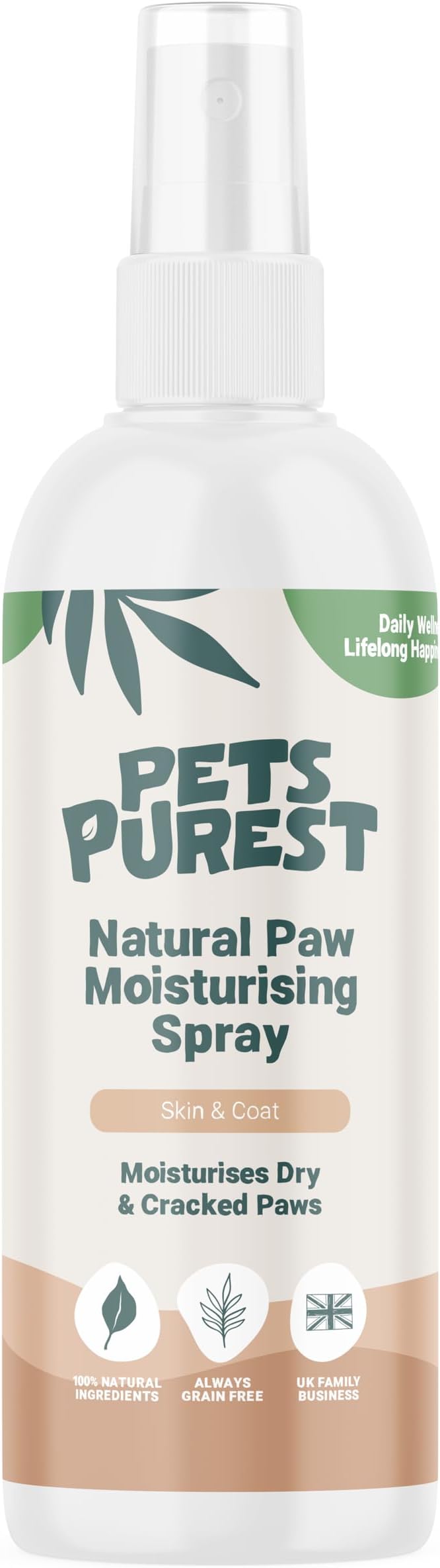Pets PurestPaw Moisturising & Healing Spray - 100% Natural Antiseptic Antibacterial Remedy for Dogs, Cats & All Pets - Soothing Aid for Dry Paws, Cracked Skin & Wound Repair 65ml