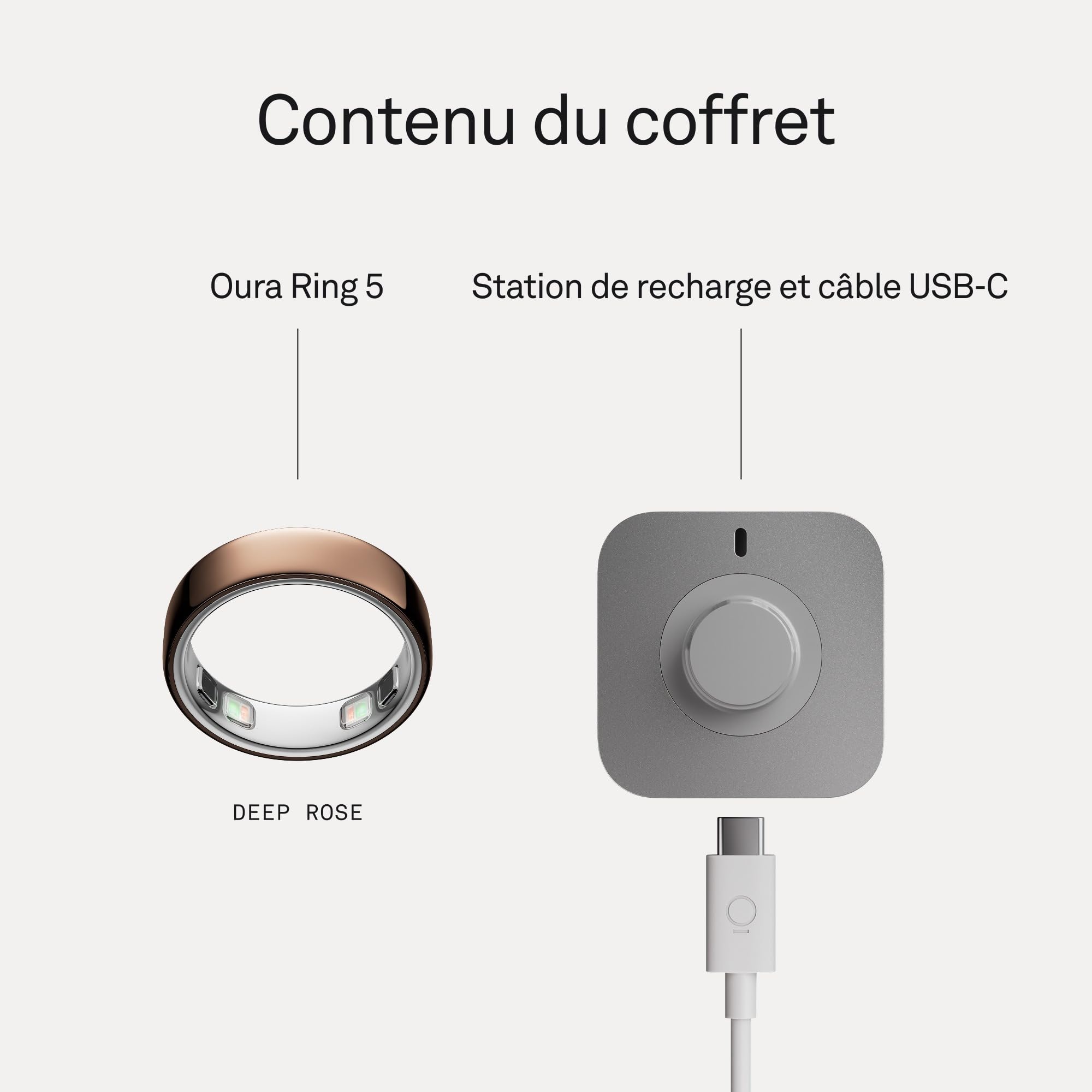 Oura Ring 5 Deep Rose - Taille 8 - Déterminez Votre Taille Avant d'acheter