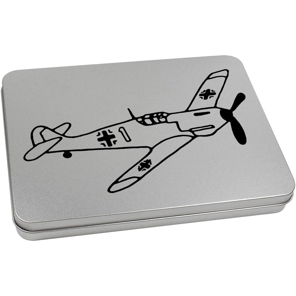 Azeeda 220mm 'War Plane' Metal Hinged Tin/Storage Box (TT00080401)