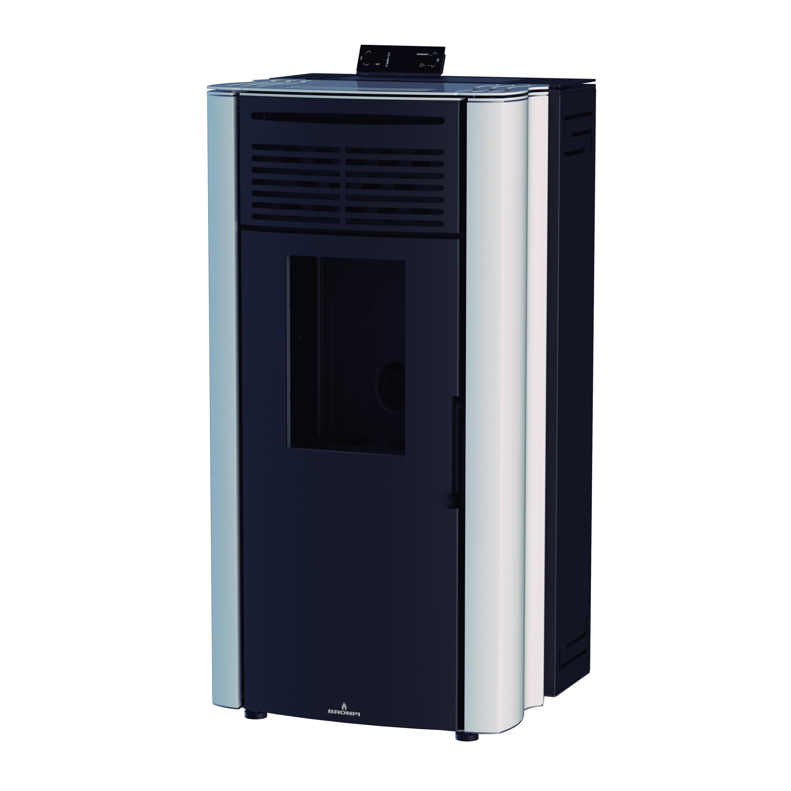 BRONPI - Estufa de Pellet Color Marfil Modelo CORAL-MF de 15 kW
