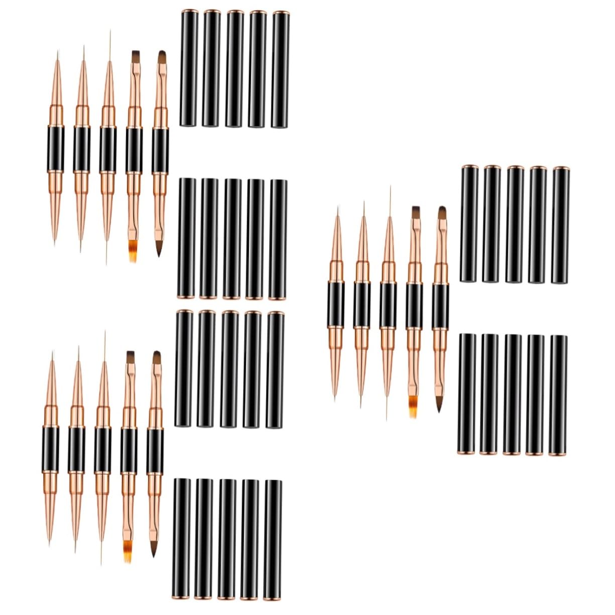 FOMIYES 3 Set Di Pennelli Per Nail Art Oro Rosa Penne Per Nail Art Pennelli Per Disegno Forniture Portatili Per Nail Art Strumenti Per Nail Art 5 Pezzi*3
