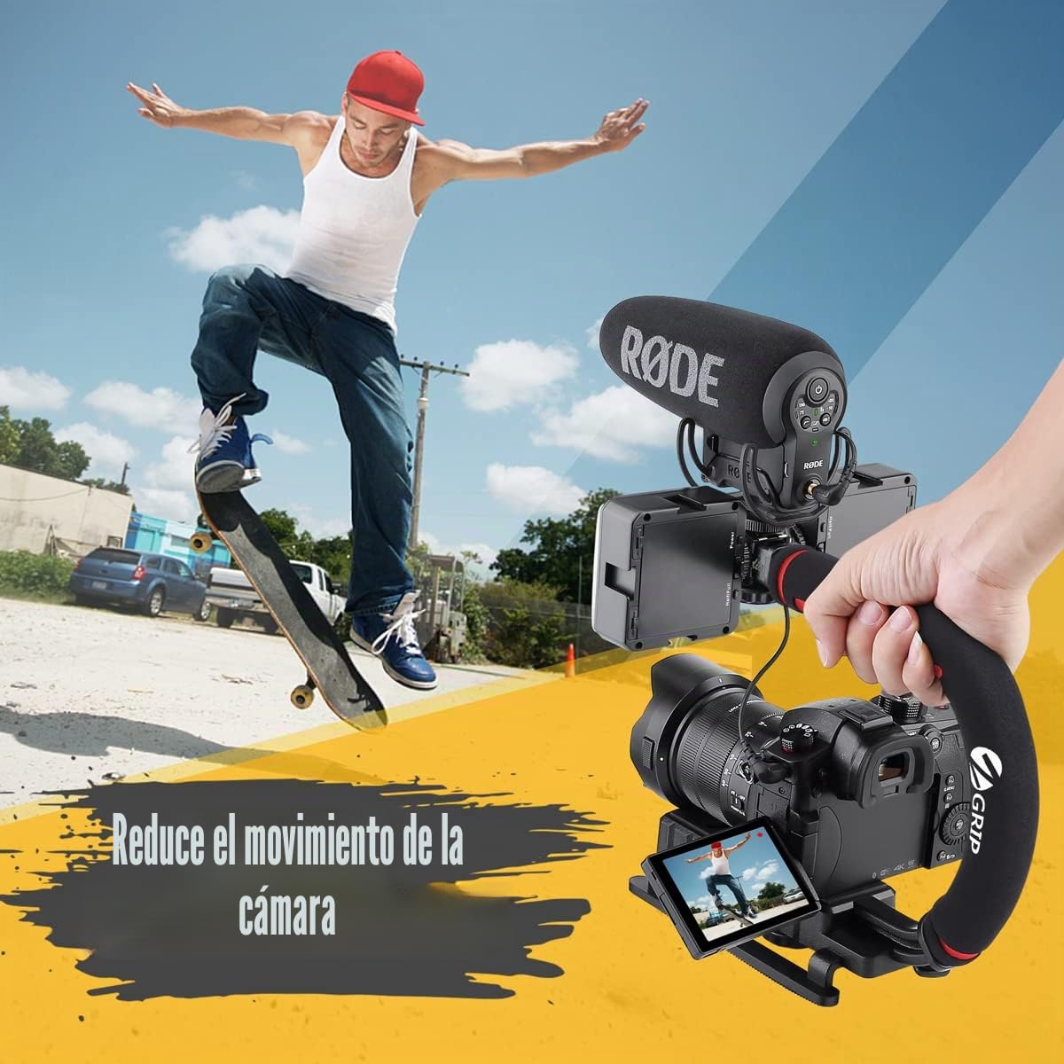 Zeadio Estabilizador portátil con el zócalo Accesorio para Todas Las cámaras de acción, cámaras de Video y teléfonos inteligentesympus cámara videocámara
