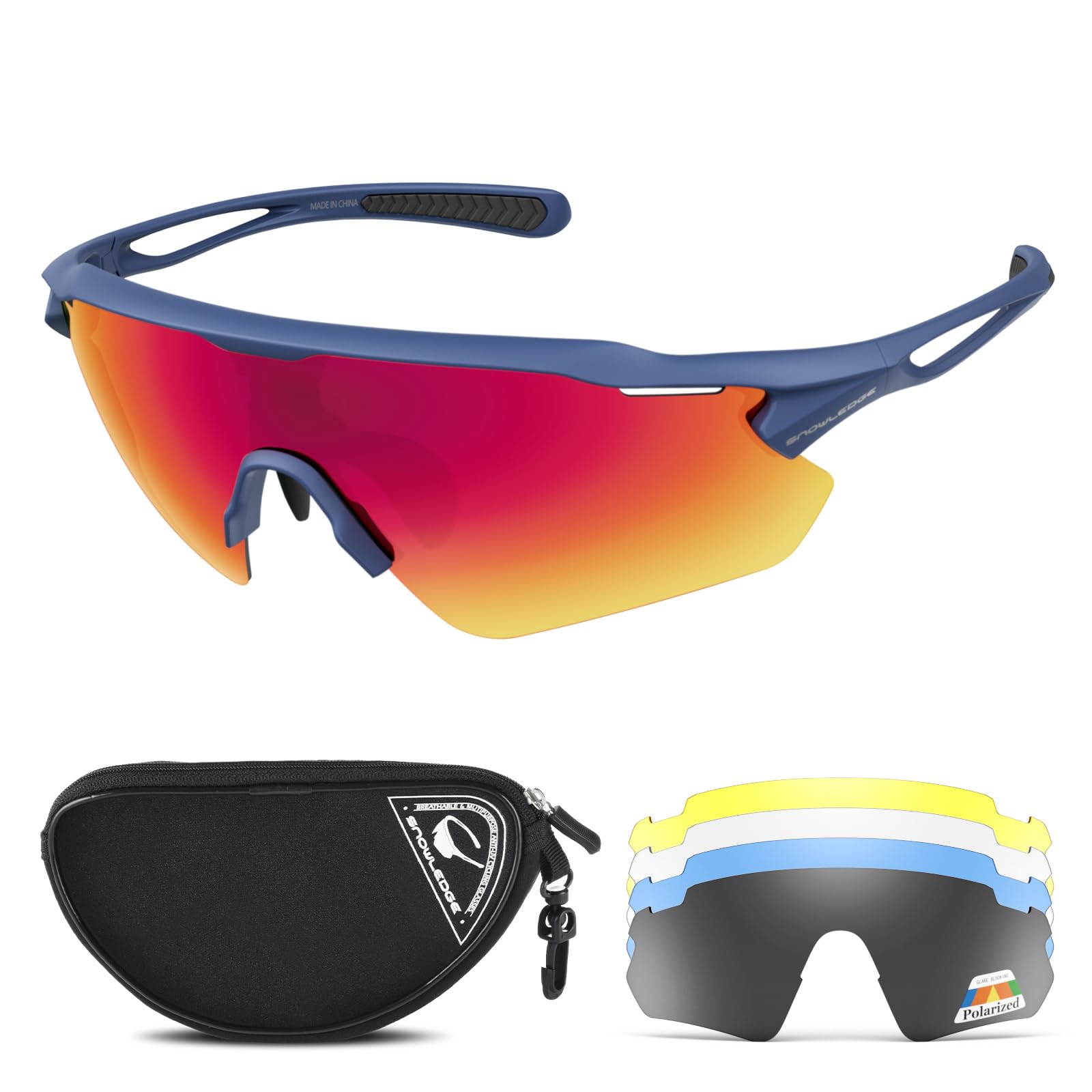 Cycling Glasses, TR90 Unbreakable Frame Polarized Anti-UV400 Sports Sunglasses
