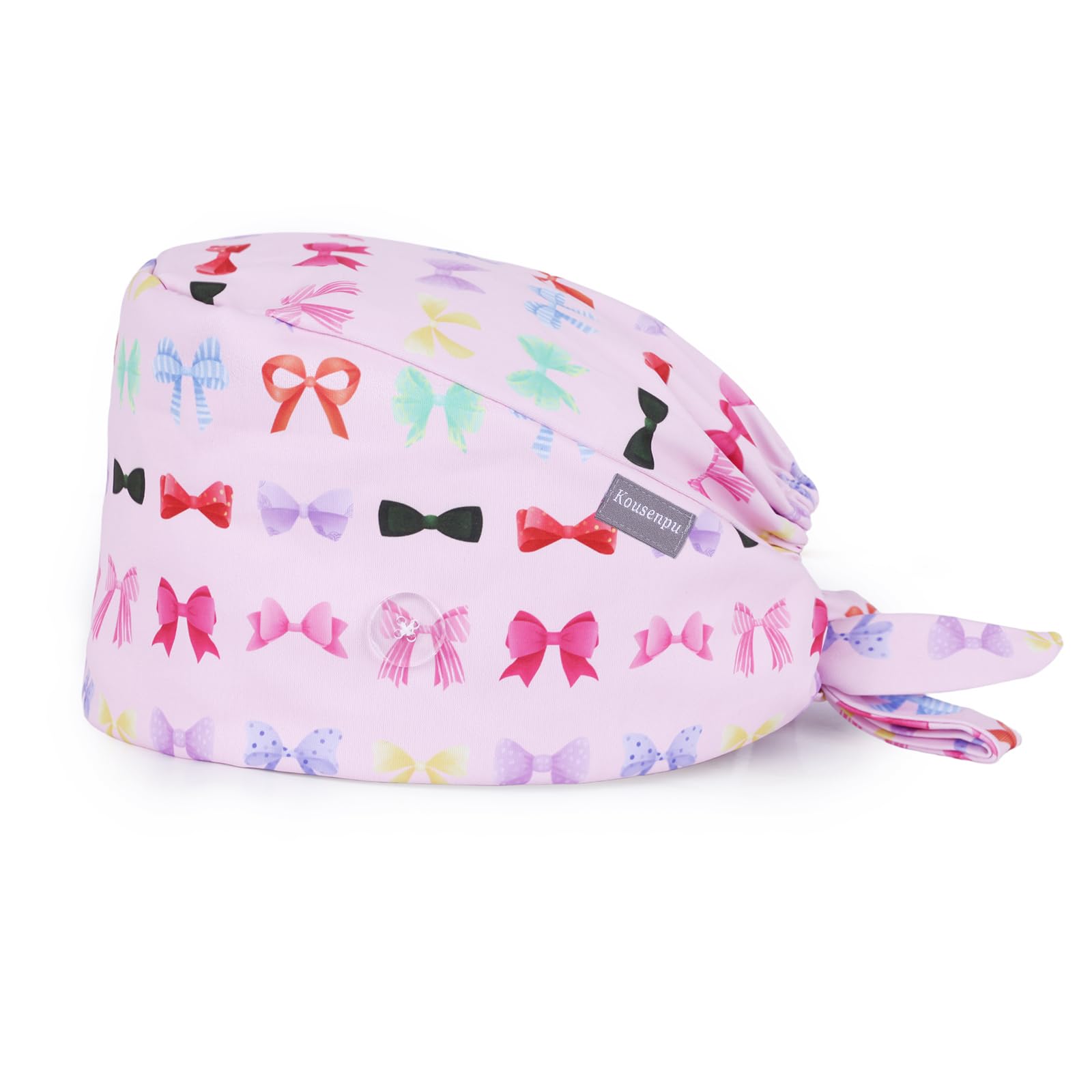 Kousenpu Scrub Caps for Women, Adjustable with Side Buttons, Cute