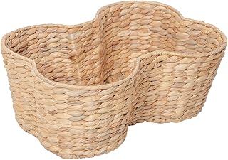 Water Hyacinth Dog Toy Basket, Bone Shaped Dog Toy Storage Basket, Pet T...