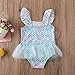Cute Toddler Baby Girl's One-Piece Swimsuit Ruffled Sleeve Mermaid Swimwear with Tutu Skirt Fashion Bathing Suit for Baby (Blue+Purple, 12-18 Months)