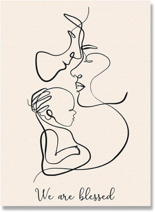 Lefgnmyi Retrato Familiar Mama Papa Bebe Arte Dibujo Lineal Carteles Minimalista Abstracto Impresion De Pared Pintura Nuevo Padre Baby Shower x28 In Sin Marco Amazon Com Mx Hogar Y Cocina