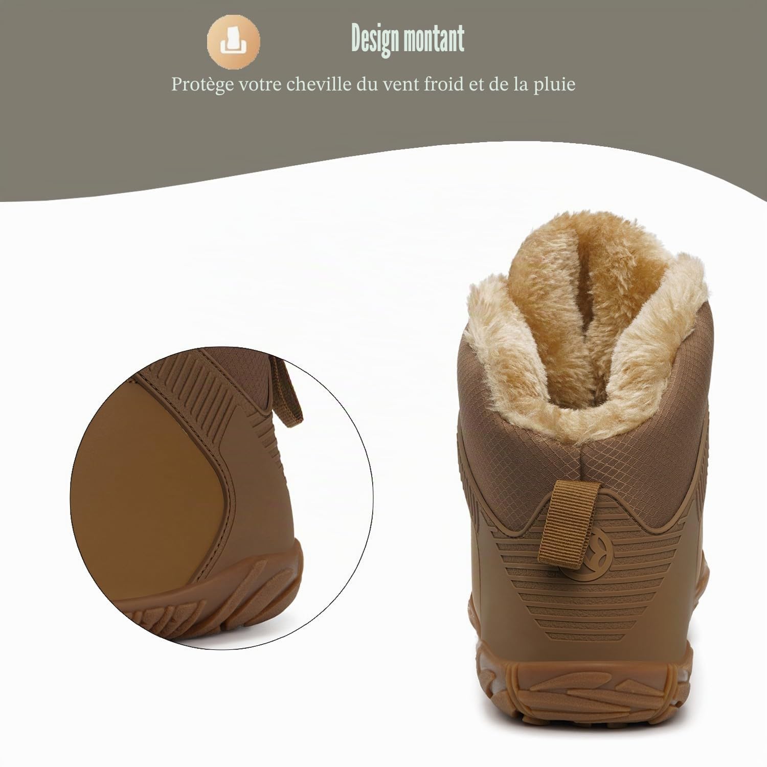 Sisttke Barefoot Bottes Hiver Homme Femme Cuir Imperméable