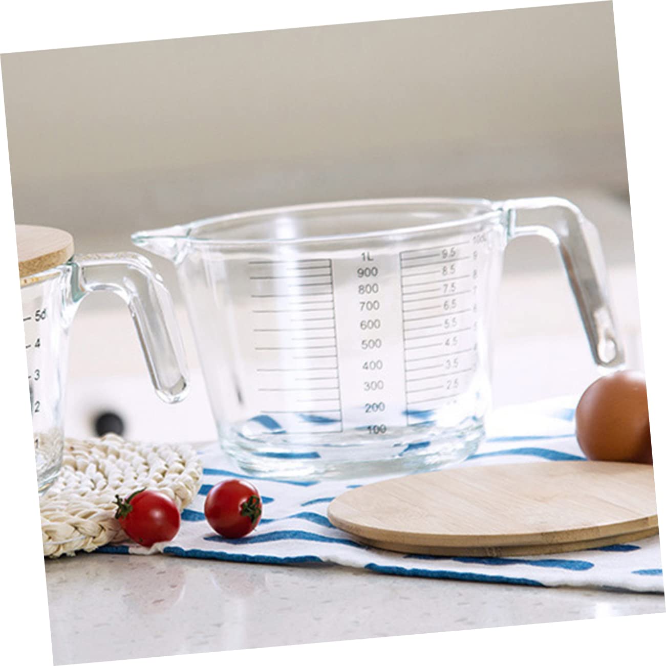 Cabilock Taza Batidora De Huevos Resistente Al Calor Taza Medidora De Vidrio Transparente Con Graduada Utensilios De Cocina Para Hornear Para y Medir Ingredientes Cocina