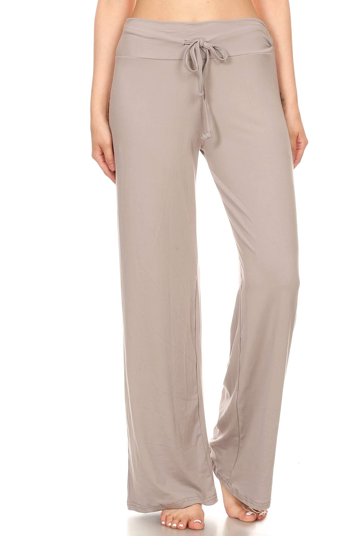 Leggings Depot Women's Wide Leg Drawstring Pajama Pants for Lounge, Sleep