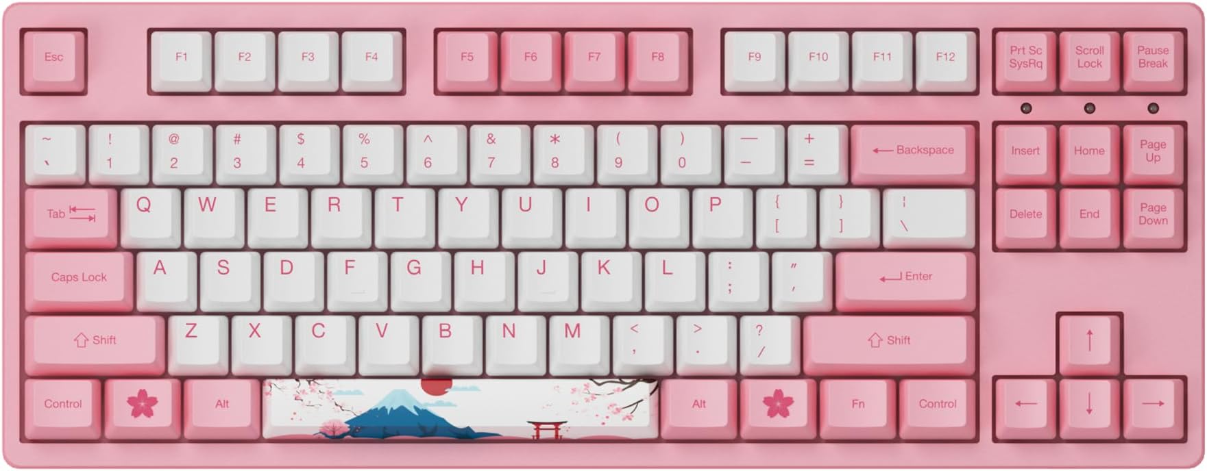 Akko Tokyo 3087 Wired Mechanical Gaming Keyboard 87 Keys 100% Anti-Ghosting with PBT Dye-Sub Keycaps, OEM Profile, Cream Yellow Linear Switch, Programmable Macros Wired TKL Keyboard for PC/Laptop