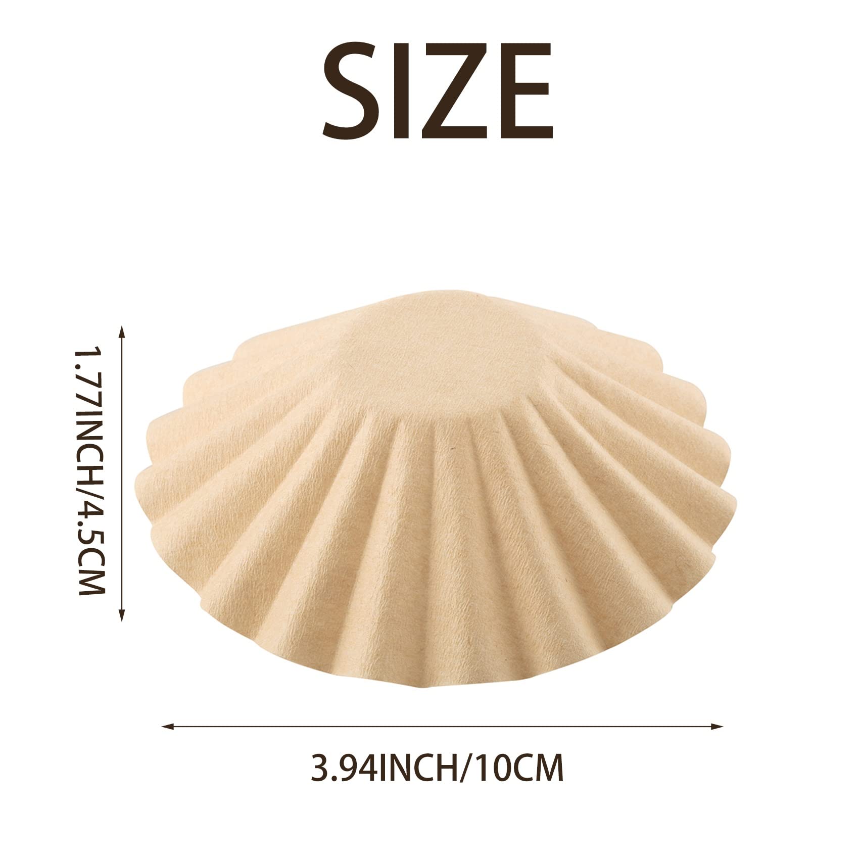 Lizusidtsy 100 Pcs 1-4 Cup Basket Coffee Filters Basket Filters Disposable Paper Coffee Filters for Home Office Use Brown