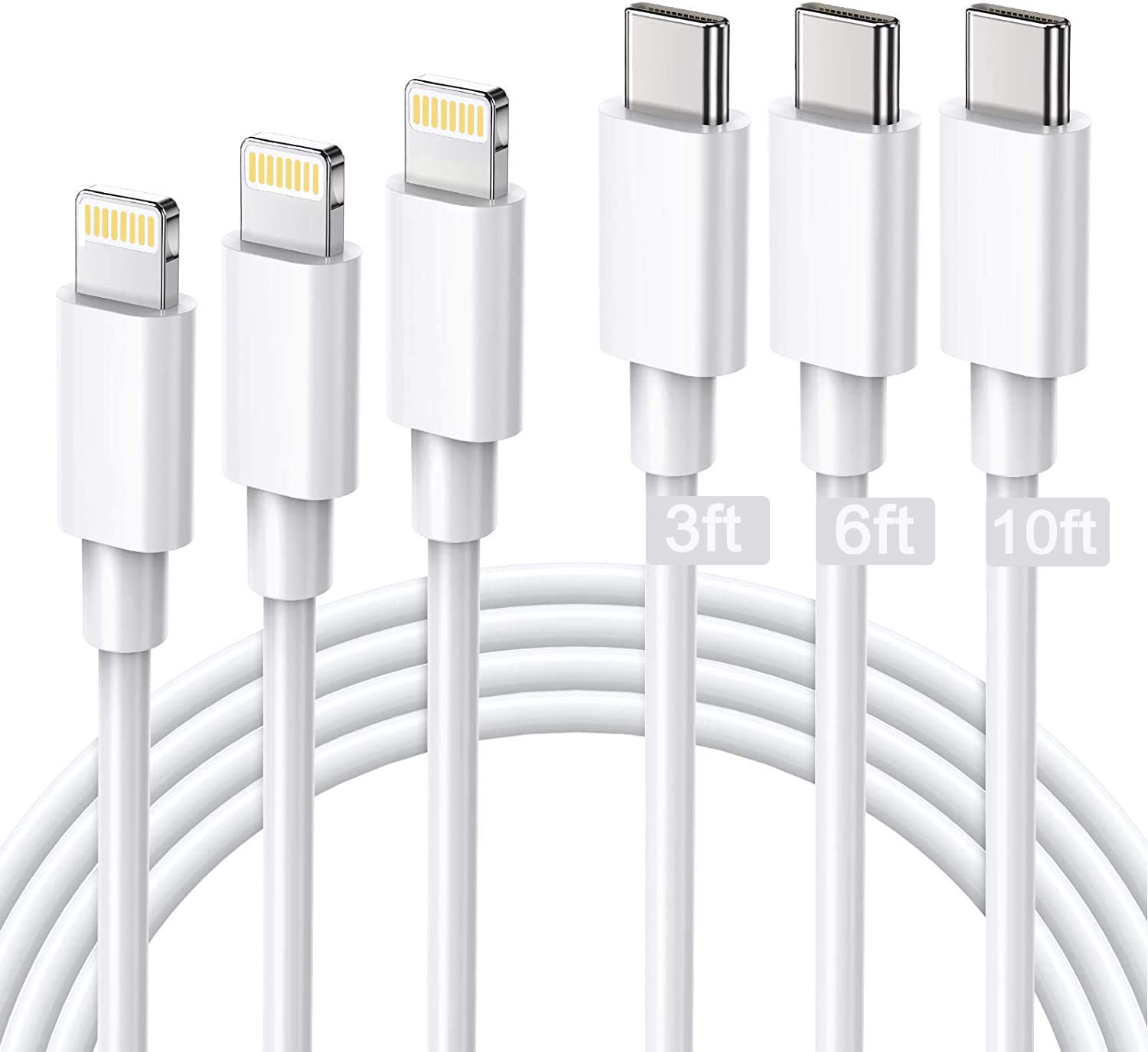 iPhone Lightning Charger Cable,iPhone Charger Cable [MFi Certified] 4Pack 10FT Extra Long iPhone Charging Cable Cord,USB to Lightning Cable for iPhone 14 ProMax/13Pro/12MiNi/11/XS/XR/8/7/6,AirPods